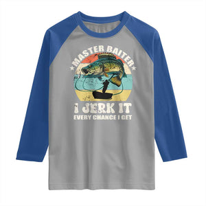 Funny Fishing Master-Baiter Raglan Shirt Kayak Fishing Dad Grandpa Bass Fish Adult Humor TS02 Sport Gray Royal Print Your Wear