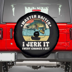 Funny Fishing Master-Baiter Spare Tire Cover Kayak Fishing Dad Grandpa Bass Fish Adult Humor TS02 Black Print Your Wear