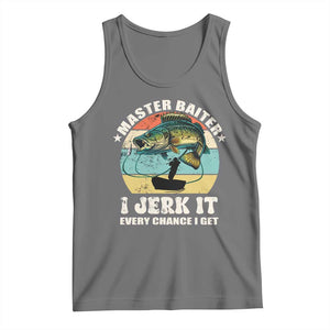 Funny Fishing Master-Baiter Tank Top Kayak Fishing Dad Grandpa Bass Fish Adult Humor TS02 Black Heather Print Your Wear