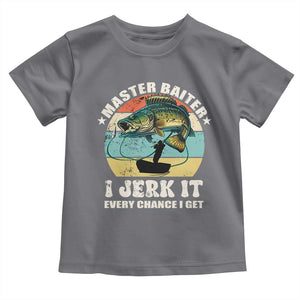 Funny Fishing Master-Baiter Toddler T Shirt Kayak Fishing Dad Grandpa Bass Fish Adult Humor TS02 Charcoal Print Your Wear