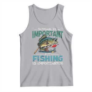 Funny Fishing Tank Top School Is Important But Fishing Is Importanter Bass Fisherman TS02 Athletic Heather Print Your Wear