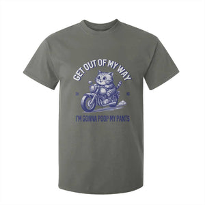 Funny Cat Meme T Shirt For Kid Get Out of My Way Gonna Poop My Pants Adult Humor Meme TS02 Military Green Print Your Wear
