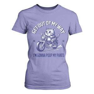 Funny Cat Meme T Shirt For Women Get Out of My Way Gonna Poop My Pants Adult Humor Meme TS02 Violet Print Your Wear