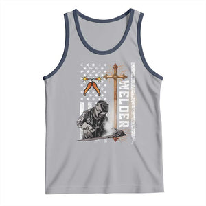 American Welder Tank Top Welding USA Flag Christian Cross TS02 Athletic Heather Navy Print Your Wear
