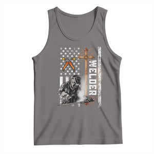 American Welder Tank Top Welding USA Flag Christian Cross TS02 Deep Heather Print Your Wear