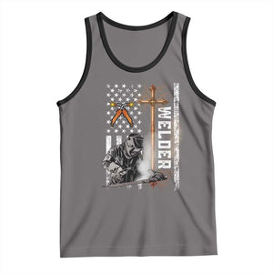 American Welder Tank Top Welding USA Flag Christian Cross TS02 Deep Heather Black Print Your Wear