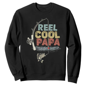 Fishing Dad Sweatshirt Reel Cool Papa Retro Vintage TS02 Black Print Your Wear
