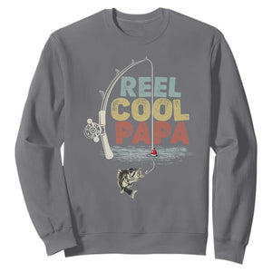 Fishing Dad Sweatshirt Reel Cool Papa Retro Vintage TS02 Charcoal Print Your Wear