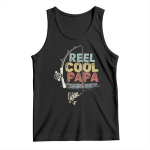 Fishing Dad Tank Top Reel Cool Papa Retro Vintage TS02 Black Print Your Wear