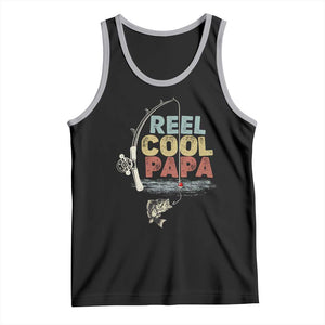 Fishing Dad Tank Top Reel Cool Papa Retro Vintage TS02 Black Athletic Heather Print Your Wear