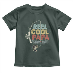 Fishing Dad Toddler T Shirt Reel Cool Papa Retro Vintage TS02 Dark Forest Green Print Your Wear