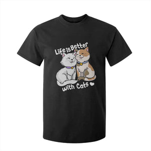 Cat Lover T Shirt For Kid Life Is Better With Cats Cute TS02 Black Print Your Wear