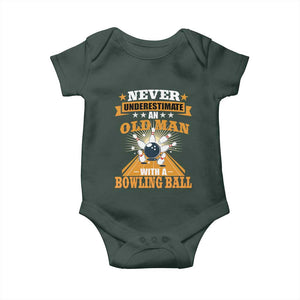 Funny Bowling Baby Onesie Never Underestimate Old Man Bowling Ball Mens Bowler TS02 Print Your Wear