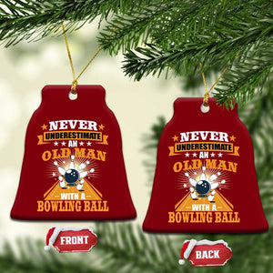 Funny Bowling Ceramic Ornament Never Underestimate Old Man Bowling Ball Mens Bowler TS02 Print Your Wear