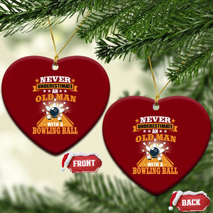 Funny Bowling Ceramic Ornament Never Underestimate Old Man Bowling Ball Mens Bowler TS02 Print Your Wear