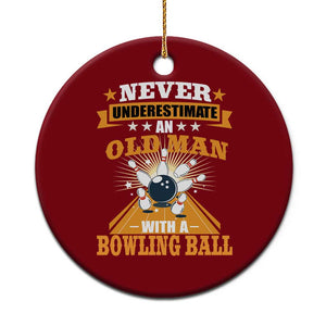 Funny Bowling Ceramic Ornament Never Underestimate Old Man Bowling Ball Mens Bowler TS02 1pc Red Print Your Wear