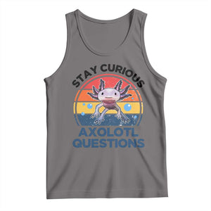 Funny Axolotl Pun Tank Top I Stay Curious Axolotl Question Retro TS02 Deep Heather Print Your Wear