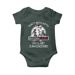 Funny Grandma Dinosaur Baby Onesie Dont Mess With Grandmasaurus Youll Get Jurasskicked TS02 Print Your Wear