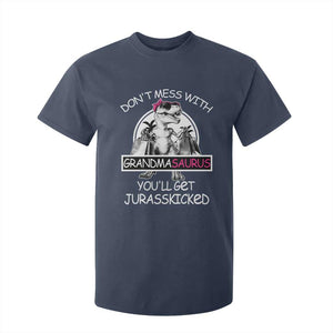 Funny Grandma Dinosaur T Shirt For Kid Dont Mess With Grandmasaurus Youll Get Jurasskicked TS02 Navy Print Your Wear