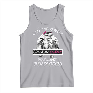 Funny Grandma Dinosaur Tank Top Dont Mess With Grandmasaurus Youll Get Jurasskicked TS02 Athletic Heather Print Your Wear