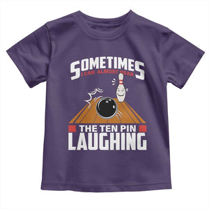 Funny Bowling Toddler T Shirt Hear The Ten Pin Laughing Bowler TS02 Purple Print Your Wear
