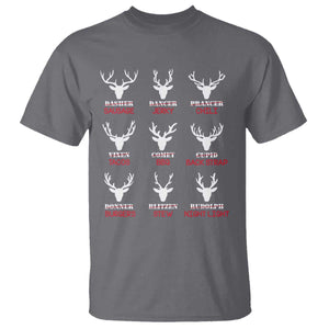 Funny Deer Hunting T Shirt Hunter of All Santa's Reindeer TS02 Charcoal Print Your Wear