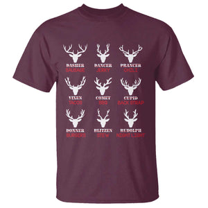 Funny Deer Hunting T Shirt Hunter of All Santa's Reindeer TS02 Maroon Print Your Wear