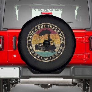 Funny I Have A One Track Mind Spare Tire Cover Train Railroad Retro Engine Model TS02 Black Print Your Wear