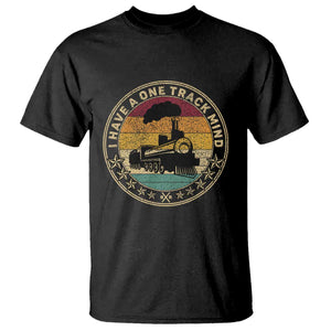 Funny I Have A One Track Mind T Shirt Train Railroad Retro Engine Model TS02 Black Print Your Wear