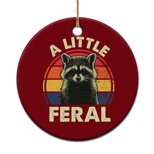 Funny Raccoon Ceramic Ornament A Little Feral Trash Panda Meme Retro TS02 1pc Red Print Your Wear