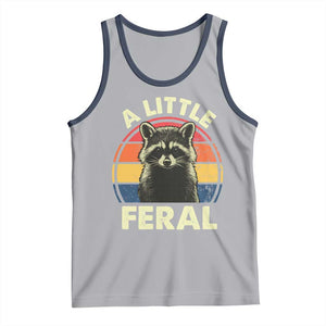 Funny Raccoon Tank Top A Little Feral Trash Panda Meme Retro TS02 Athletic Heather Navy Print Your Wear