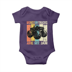 Monster Trucks Are My Jam Baby Onesie Vintage Retro TS02 Purple Print Your Wear