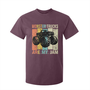 Monster Trucks Are My Jam T Shirt For Kid Vintage Retro TS02 Maroon Print Your Wear