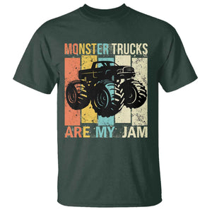 Monster Trucks Are My Jam T Shirt Vintage Retro TS02 Dark Forest Green Print Your Wear