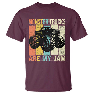 Monster Trucks Are My Jam T Shirt Vintage Retro TS02 Maroon Print Your Wear