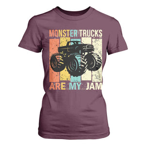 Monster Trucks Are My Jam T Shirt For Women Vintage Retro TS02 Maroon Print Your Wear