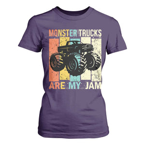 Monster Trucks Are My Jam T Shirt For Women Vintage Retro TS02 Purple Print Your Wear