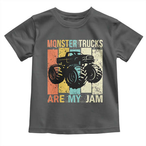 Monster Trucks Are My Jam Toddler T Shirt Vintage Retro TS02 Dark Heather Print Your Wear