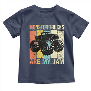 Monster Trucks Are My Jam Toddler T Shirt Vintage Retro TS02 Navy Print Your Wear
