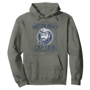 Motor Boat Captain Hoodie Funny Pontoon Boating Motor Boatin Lake Life TS02 Military Green Print Your Wear