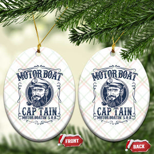 Motor Boat Captain Ceramic Ornament Funny Pontoon Boating Motor Boatin Lake Life TS02 Print Your Wear