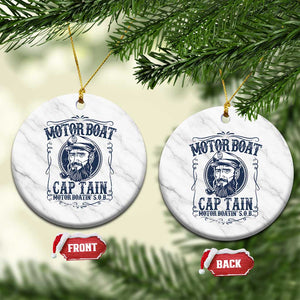 Motor Boat Captain Ceramic Ornament Funny Pontoon Boating Motor Boatin Lake Life TS02 1pc White Marble Print Your Wear
