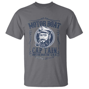 Motor Boat Captain T Shirt Funny Pontoon Boating Motor Boatin Lake Life TS02 Charcoal Print Your Wear