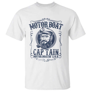 Motor Boat Captain T Shirt Funny Pontoon Boating Motor Boatin Lake Life TS02 White Print Your Wear