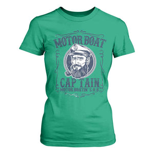 Motor Boat Captain T Shirt For Women Funny Pontoon Boating Motor Boatin Lake Life TS02 Irish Green Print Your Wear