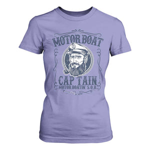 Motor Boat Captain T Shirt For Women Funny Pontoon Boating Motor Boatin Lake Life TS02 Violet Print Your Wear