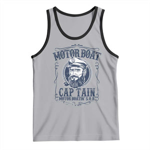 Motor Boat Captain Tank Top Funny Pontoon Boating Motor Boatin Lake Life TS02 Athletic Heather Black Print Your Wear