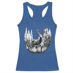 Deer Hunting Racerback Tank Top Deer Forest Nature Lover Stag Hunter TS02 Royal Blue Print Your Wear