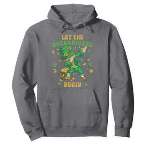 Funny St. Patricks Day Hoodie Let The Shenanigans Begin Dabbing Leprechaun TS02 Charcoal Printyourwear