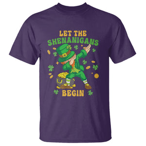Funny St. Patricks Day T Shirt Let The Shenanigans Begin Dabbing Leprechaun TS02 Purple Printyourwear